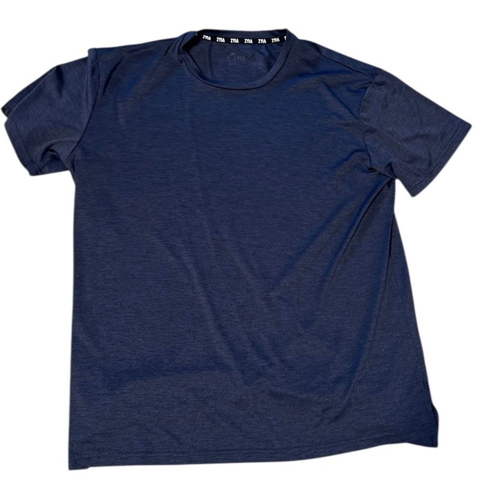 ZYIA ACTIVE Mens Dark‎ Blue Athletic Performance T Shirt Short Sleeve Crew XL